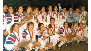 The U.S Women's National Team after winning the inaugural FIFA Women's World Cup in 1991 (courtesy of FIFA.com)