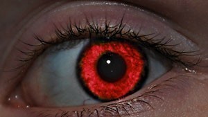 blazing red eyes of Patrick Benning 