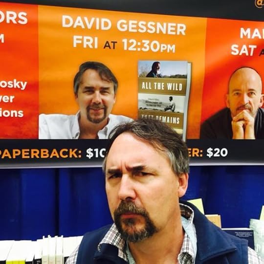 At the Norton booth. Scaring people off.