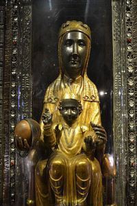 La Moreneta Madonna of Montserrat, a more renowned Black Madonna located at the Santa Maria de Montserrat monastery in the Montserrat mountain in Catalonia. 