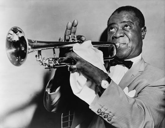 Louis Armstrong, jazz trumpeter. 1953. Library of Congress Prints and Photographs Division, New York World-Telegram and the Sun Newspaper Photograph Collection. Via Wikimedia Commons.