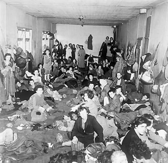 Women and children, former inmates of Bergen-Belsen Concentration Camp, after liberation, Germany, 17-18 Apr 1945 (Imperial War Museum)
