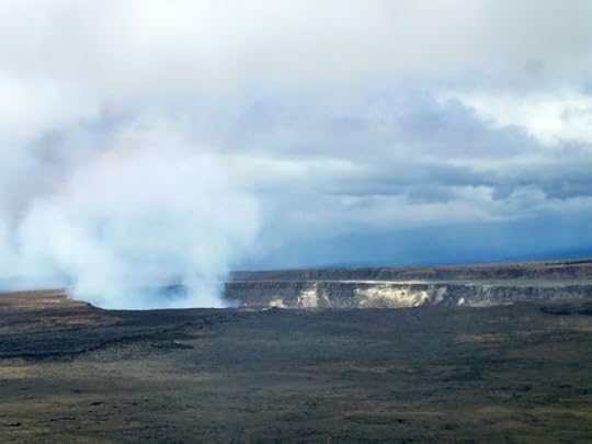 The smoking Kilauea Summit caldera