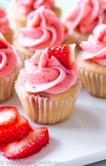 Soft and fluffy strawberry cupcakes with creamy strawberry buttercream frosting. Make them in mini size, too!