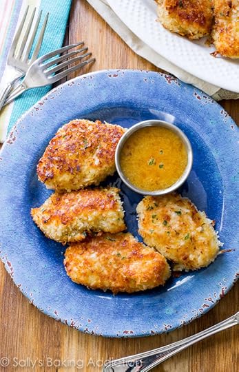Recipe for Crispy Coconut Chicken with Spicy Honey Orange Sauce for dipping! sallysbakingaddiction.com