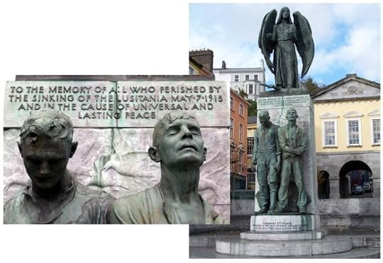 The original memorial to LUSITANIA on the harbour front in Cobh.