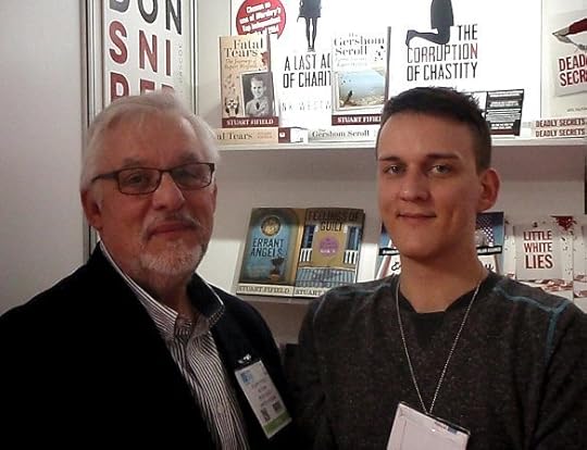 With Graham Robinson on the Book guild stand. All four of the books published so far nicely displayed in the background!