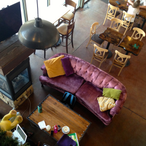 The fireplace view from the loft.