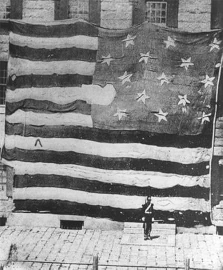 This 1873 image is the first known photograph taken of the Star-Spangled Banner. Taken at the Boston Navy Yard on June 21st, 1873. (Courtesy of the American Antiquarian Society, Worcester, Massachusetts.)