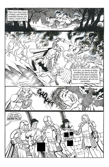 Page 1 - Illustrated and inked by Frank Percy, lettered by HdE . Not yet coloured, Censored Version