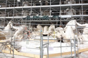 Trevi with scaffolding
