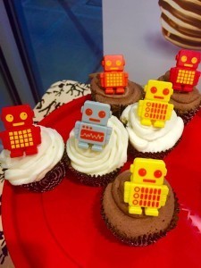 Robot cupcakes (these became wearable robot rings!)