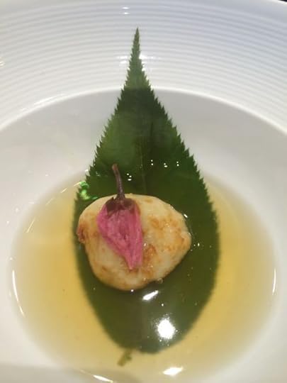 The lilybulb root and sea urchin cake at Sushi Kaji. Just like mom used to make!
