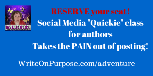 Reserve your seat for the Social Media Quickie class