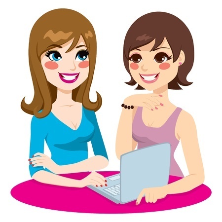 Two girls with laptop