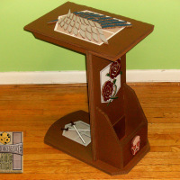 A handmade cardboard Attack on Titan C-table design