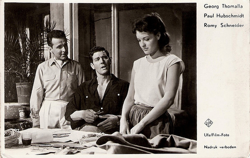 Paul Hubschmidt, Georg Thomalla, Romy Schneider in Scampolo