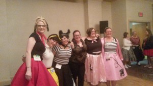 Some of the hosts of the Rock 'N Howl Dinner and Sock Hop - Cynthia St. Aubin, Robyn Peterman, Milly Taiden, Zoe York, Eve Langlais, S.E. Smith.
