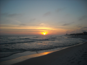 Sunset on the Gulf of Mexico, at Deer Lake State Park, Florida, April 2015.