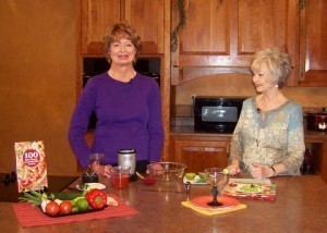 Carol Fenster with hostess, Sheryl Borden, on