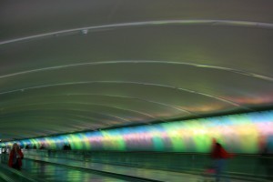 One fun scene features Skye's reaction as she and her mother see the light tunnel at the airport in Detroit.