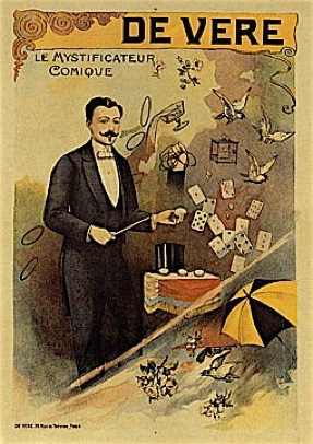 Vintage poster of magician