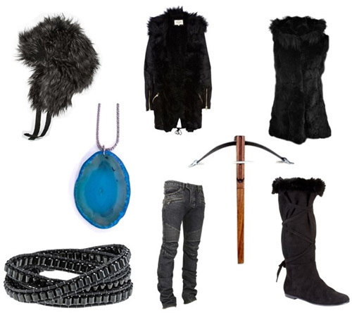 An image of various articles of clothing that Amy Plum envisions her heroine Juneau wearing