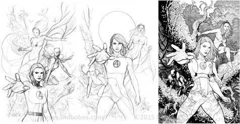 Frank Cho Sue Storm - Evolution of a Fantastic Four cover