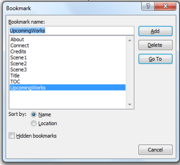 Format Create Bookmarks