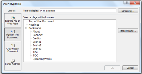 Format Insert Hyperlink