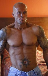 Tattooed Romance Cover Model John Quinlan in Jeans Stock Image