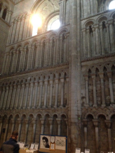 Columned wall near the entry