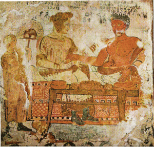Etruscan_mural_banquet7 tombshields