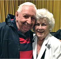 Barbara Hale and Jack after the showing of The Window.