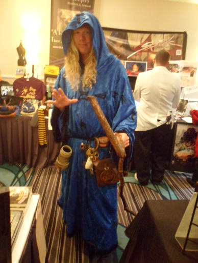 Perhaps the heavy rain was called down by this cloud wizard!