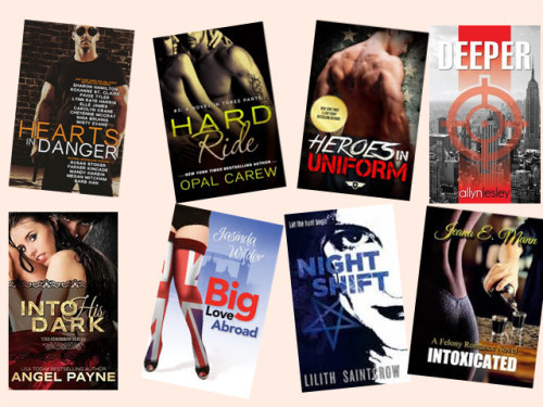 Hump Day books from Mandy Harbin, Opal Carew, Dana Martin, Allyn Lesley, Angel Payne, Jasinda Wilder, Lilith Saintcrow, and Jeana E. Mann!