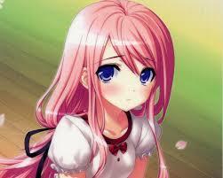 Image result for blue eyes pink hair