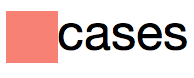 Larger icon next to lowercase text