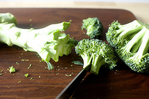 cut the florets from the stem end