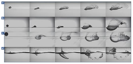 Illustration of water-skipping spheres.