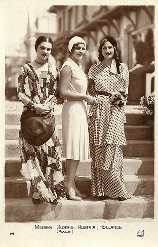 Miss Europe candidates 1930: the Misses Russia, Austria, and Holland