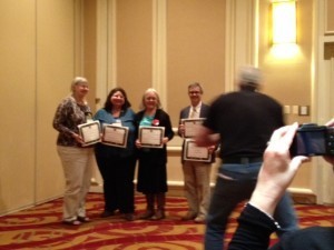 Kathy Lynn Emerson, Barb Goffman, Edith Maxwell and Art Taylor, Agatha short story nominees