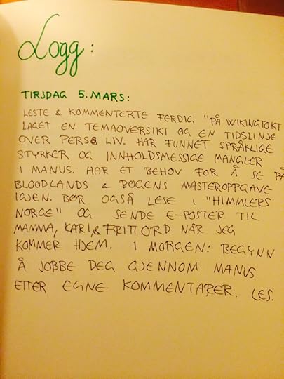 Logg: Tirsdag 5. mars: Leste og kommenterte ferdig