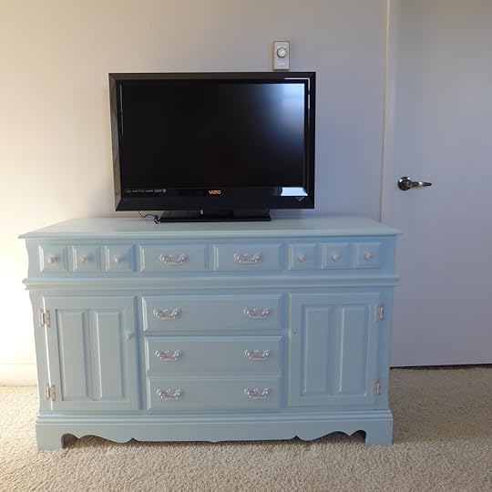 The almost done entertainment cabinet.