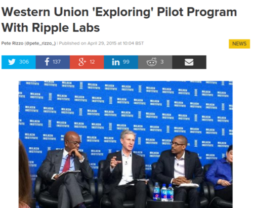 Western Union 'Exploring' Pilot Program With Ripple Labs