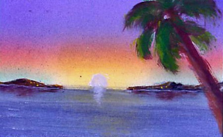 Paradise 3.5x2.5 acrylic on bristol board Dawn Blair ��2014
