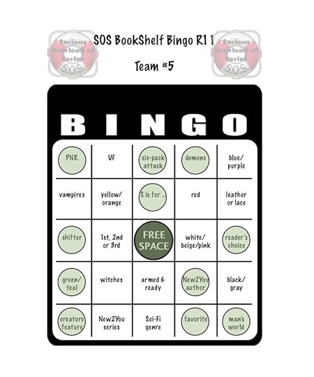 SOS book shelf bingo card