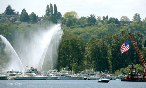Fire boat has last laugh after the races.