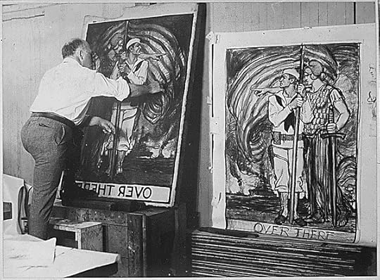 Albert Sterner painting war posters for the government