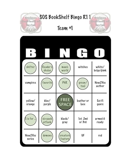 SOS book shelf bingo card